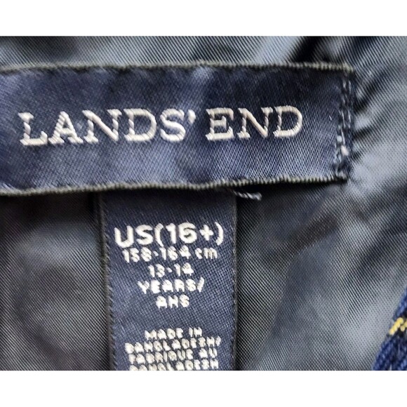 Lands End Youth Girls School Uniform Jumper 16+ and Skirt 16 Blue Yellow Plaid - Picture 5 of 16